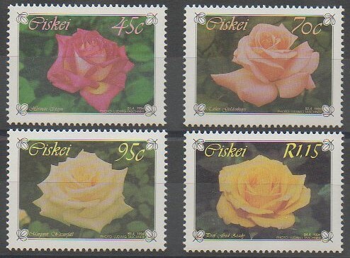 Timbres de Ciskei représentant des roses émis en 1994