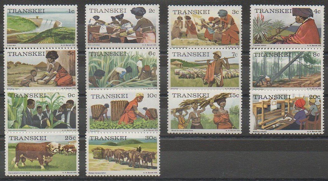 Timbres d'Afrique du Sud Trankey de 1976