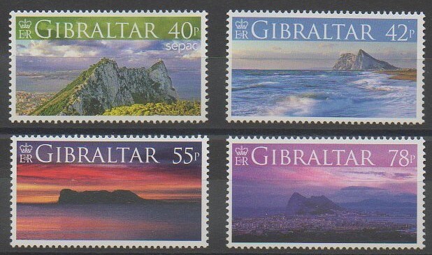 Timbres de Gibraltar de l'année 2007 représentant le rocher