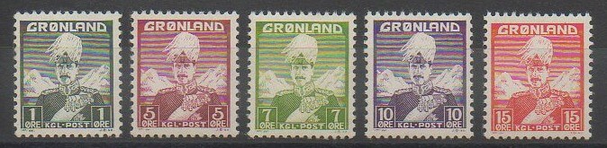 Timbres de collection du Groenland représentant le roi Christiaan X