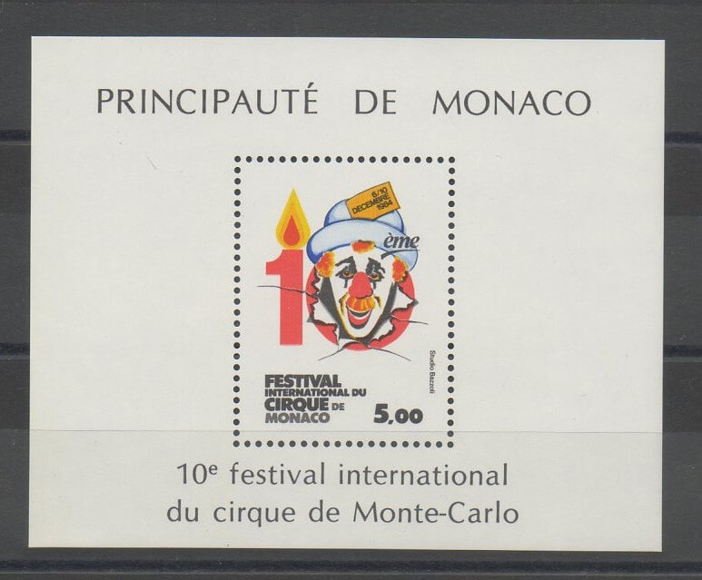 Bloc-feuillet de Monaco sur le cirque de l'année 1984 (BF29)