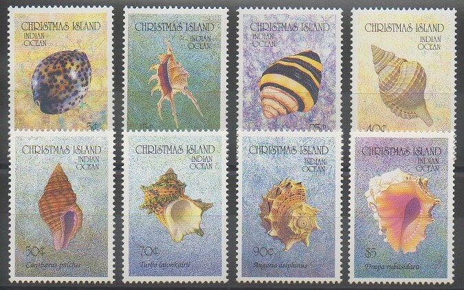 Timbres des îles Christmas sur le monde marin de 1992