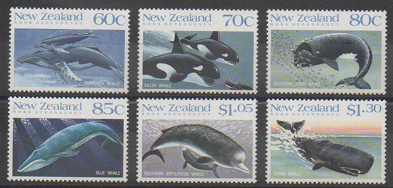 Timbres de la terre de Ross sur le monde marin