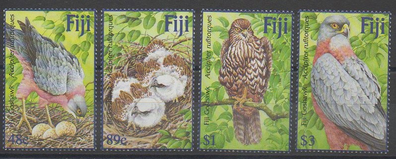 Timbres des îles Fidji sur des rapaces diurnes - 2002 - No 969/972