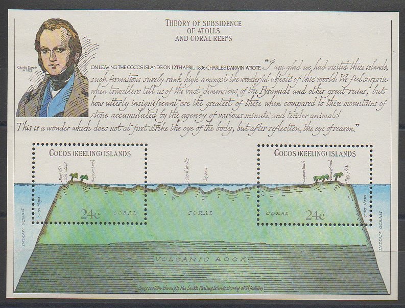 Timbre (Bloc-feuillet) des îles Cocos de 1981 - BF1