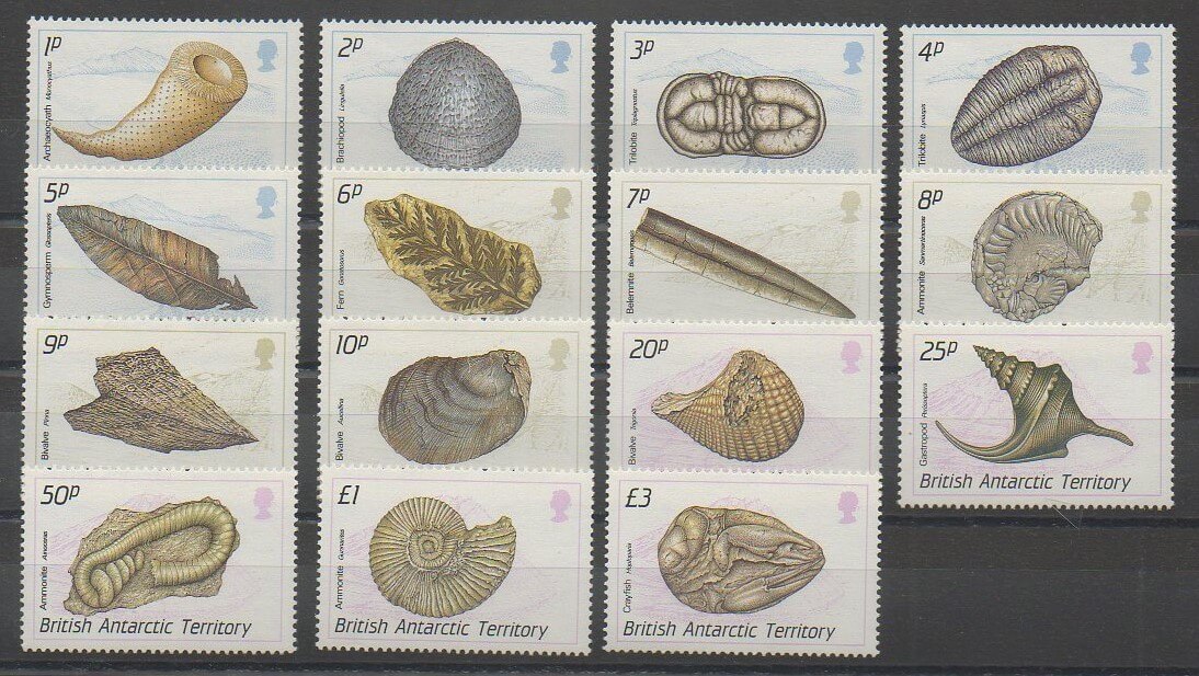 Timbre antarctique britannique fossile polaire