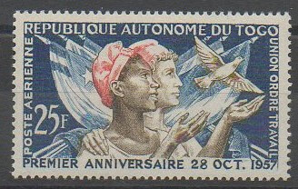 Timbres de poste aérienne du Togo de 1957