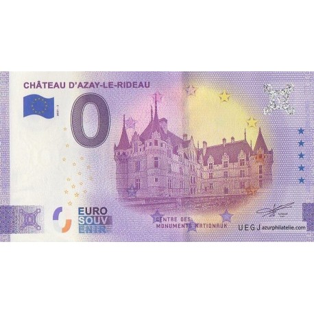 Billet souvenir - 37 - Château d'Azay-le-Rideau - 2021-2