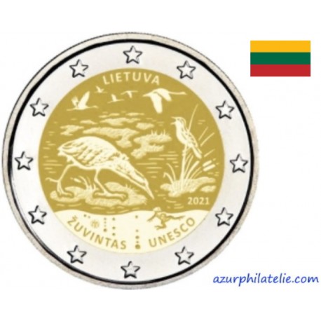 2 euro commémorative - Lituanie - 2021 - Réserve de biosphère de Zuvintas - UNC