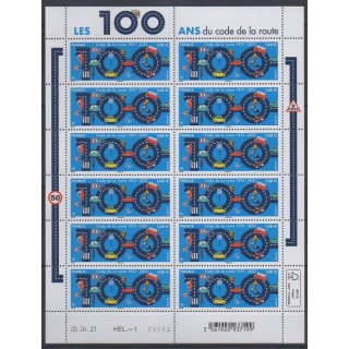 Acheter ce feuillet de France de l'année 2021 (No F30 - 100 ans du code de la route).