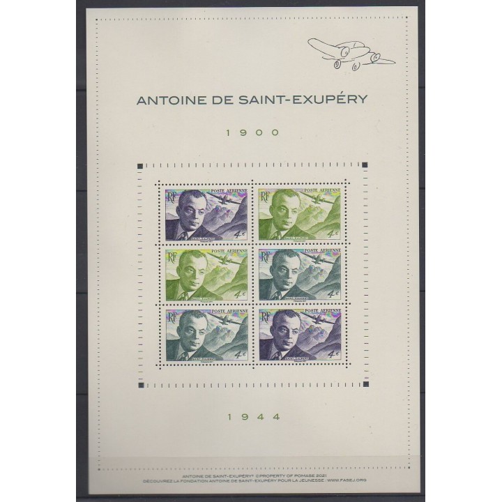 Buy this souvenir sheet  of France of the year 2021 (Nb BF Antoine de Saint-Exupéry).