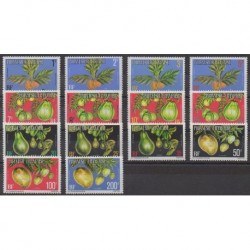 Polynésie - Timbres de service - 1977 - No S1(B)/S15(B) - Fruits ou légumes