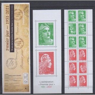 Buy this booklet of France of the year 2021 (Carnet 70 ans de l'oblitération "1er jour").