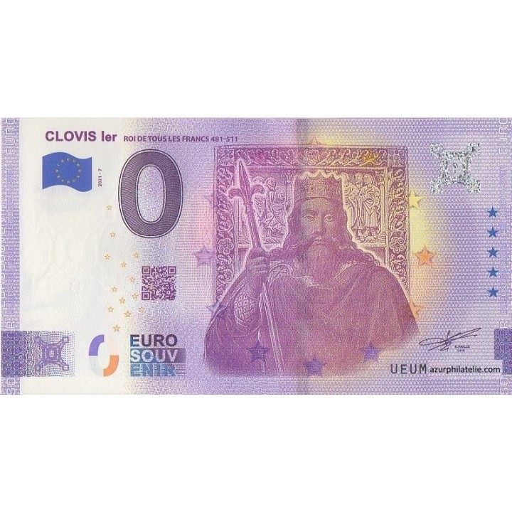 Billet souvenir touristique - 2021-7 - Clovis Ier - (Puy-de-Dôme)