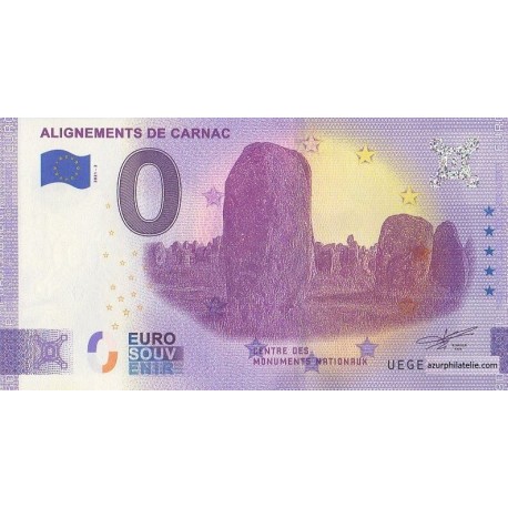 Billet souvenir - 56 - Alignements de Carnac - 2021-2