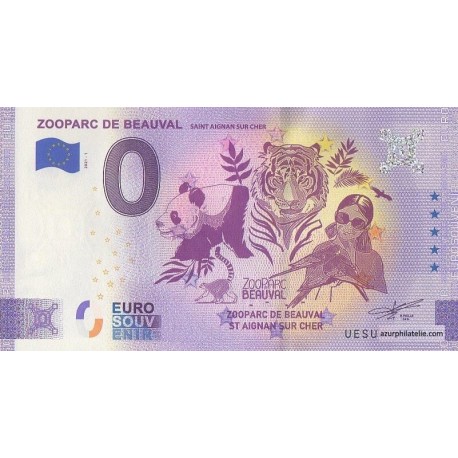 Euro banknote memory - 41 - Zooparc de Beauval - 2021-1 - Anniversary