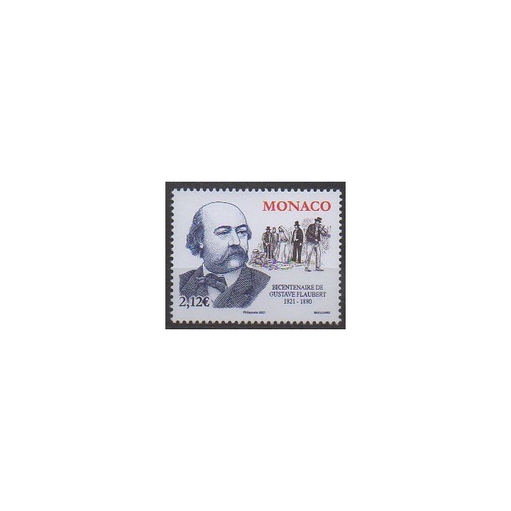 Acheter ce timbre de Monaco de l'année 2021 (Gustave Flaubert).