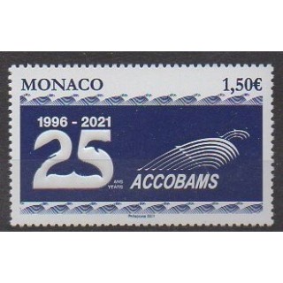 Acheter ce timbre de Monaco de l'année 2021 (Accobams).