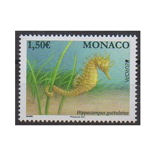 Acheter ce timbre de Monaco de l'année 2021 (Hyppocampe).