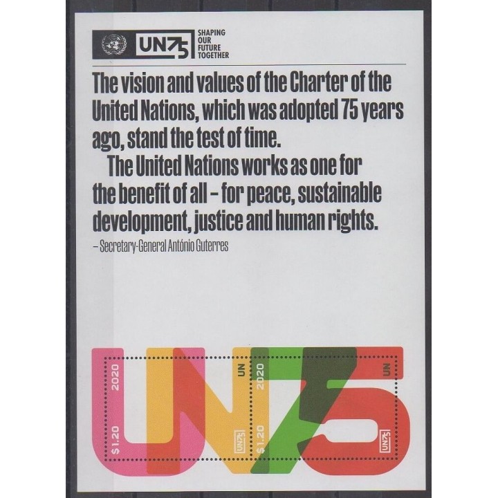 Buy this souvenir sheet  of United Nations (UN - New York) of the year 2020 (Nb F1714).