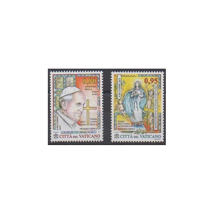 Acheter cette série de timbres du Vatican de l'année 2015 (No 1705/1706).