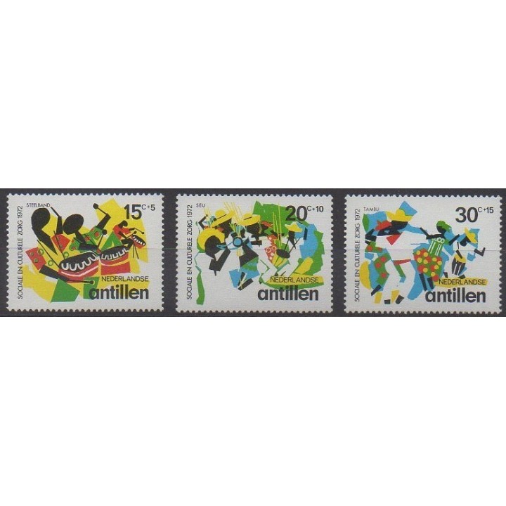 Acheter cette série de timbres des Antilles néerlandaises de l'année 1972 (No 434/436).