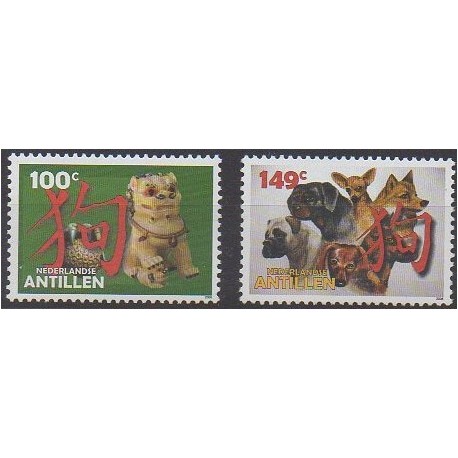 Antilles néerlandaises - 2006 - No 1575/1576 - Chiens - Horoscope