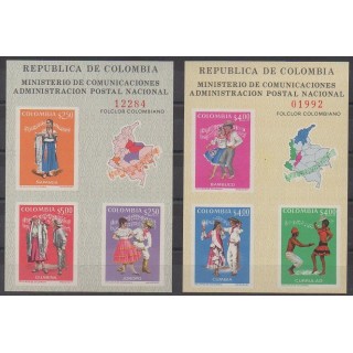 Acheter ces 2 blocs feuillets de la Colombie de l'année 1971 (No BF32/BF33).