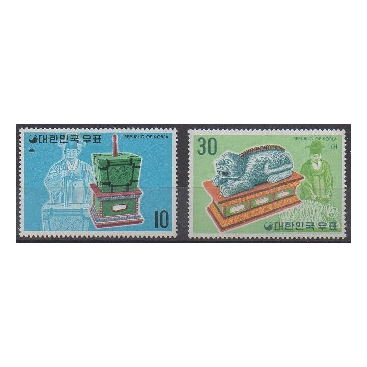 Buy this set of stamps of South Korea of the year 1974 (Nb 785/786).