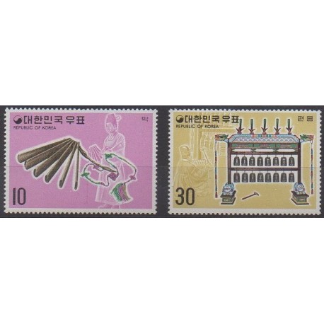 Corée du Sud - 1974 - No 810/811 - Musique