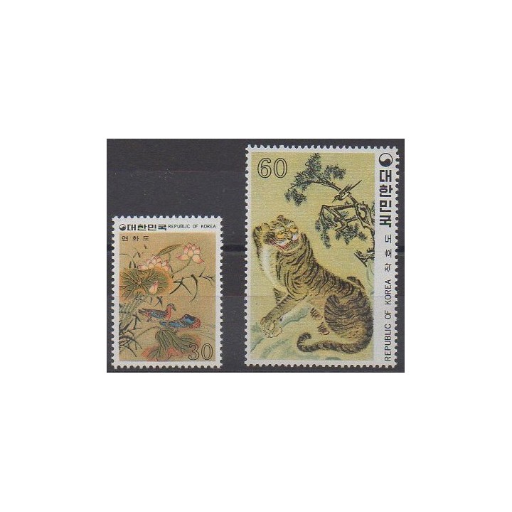 Buy this set of stamps of South Korea of the year 1980 (Nb 1053/1054).