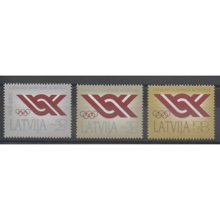 Timbres - jeux olympiques d'été - Lettonie - 1991- No 283/285