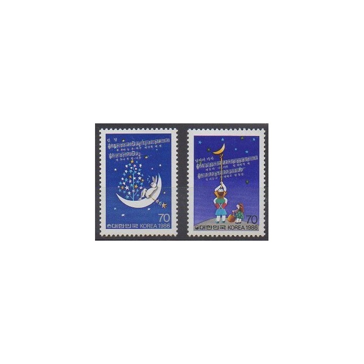 Buy this set of stamps of South Korea of the year 1986 (Nb 1312/1313).
