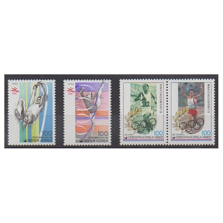 Acheter cette série de timbres de Corée du Sud de l'année 1992 (No 1558/1559 - 1568/1569).