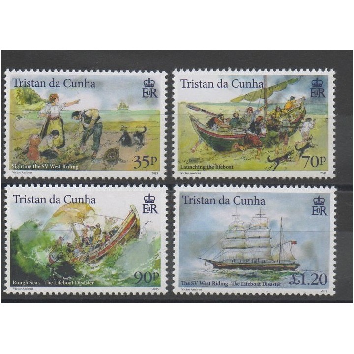 Timbres - bateaux - Tristan da Cunha - 2015- No 1114/1117