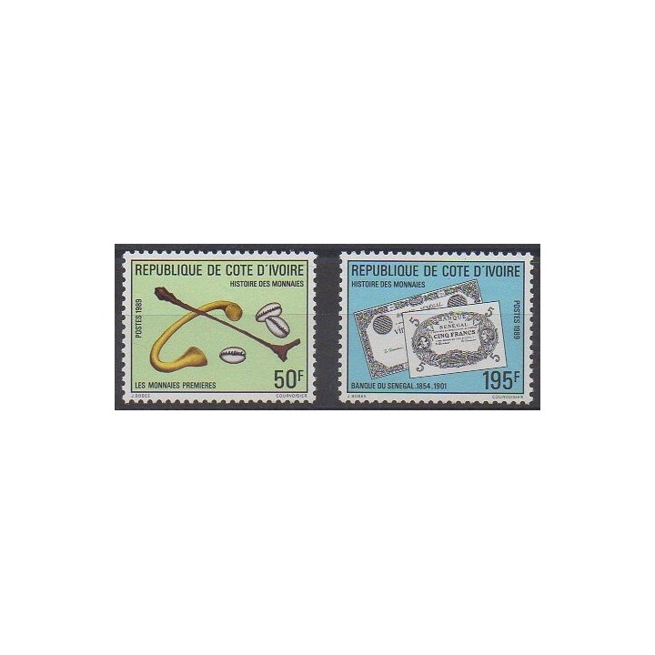 Acheter cette série de timbres de la Côte d'Ivoire de l'année 1989 (No 820/821).