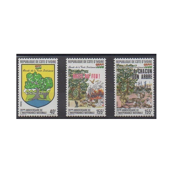 Buy this set of stamps of Ivory Coast of the year 1988 (Nb 816/818).