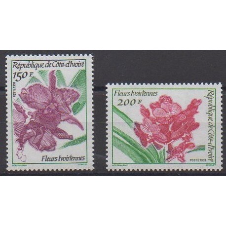 Côte d'Ivoire - 1991 - No 886/887 - Fleurs
