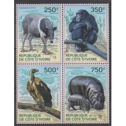 Ivory Coast - 2014 - Nb 1298/1301 - Animals - Endangered species - WWF