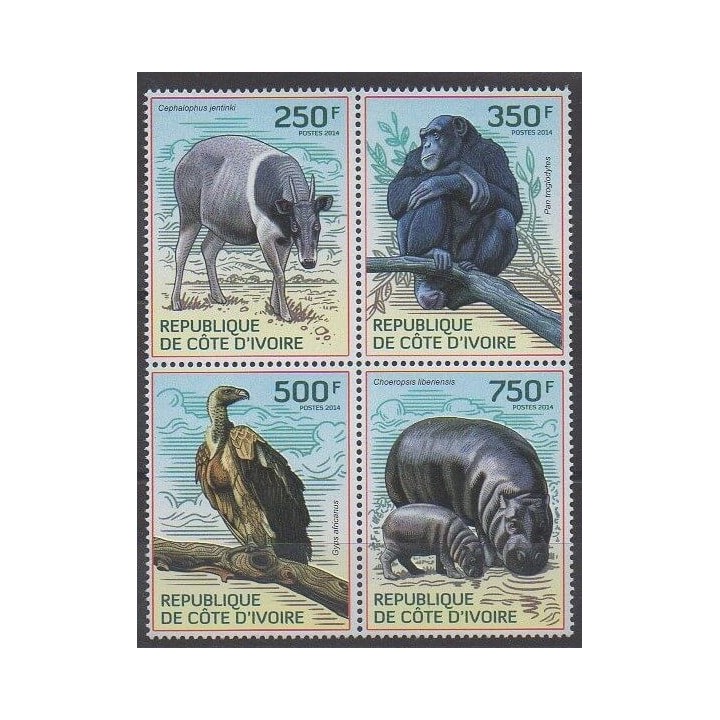 Acheter cette série de timbres de la Côte d'Ivoire de l'année 2014 (No 1298/1301).
