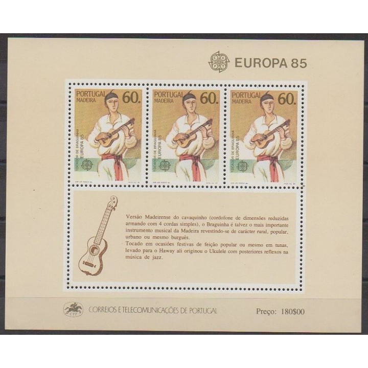 Acheter ce bloc-feuillet du Portugal (Madère) de l'année 1985 (No BF6).