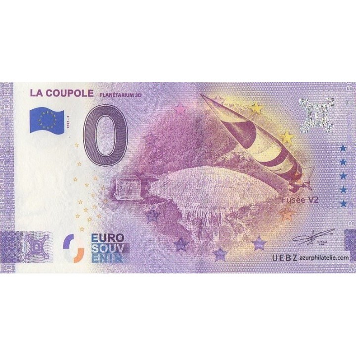 Billet souvenir touristique - 2021-2 - La coupole - Planétarium 3D - (Pas-de-Calais)