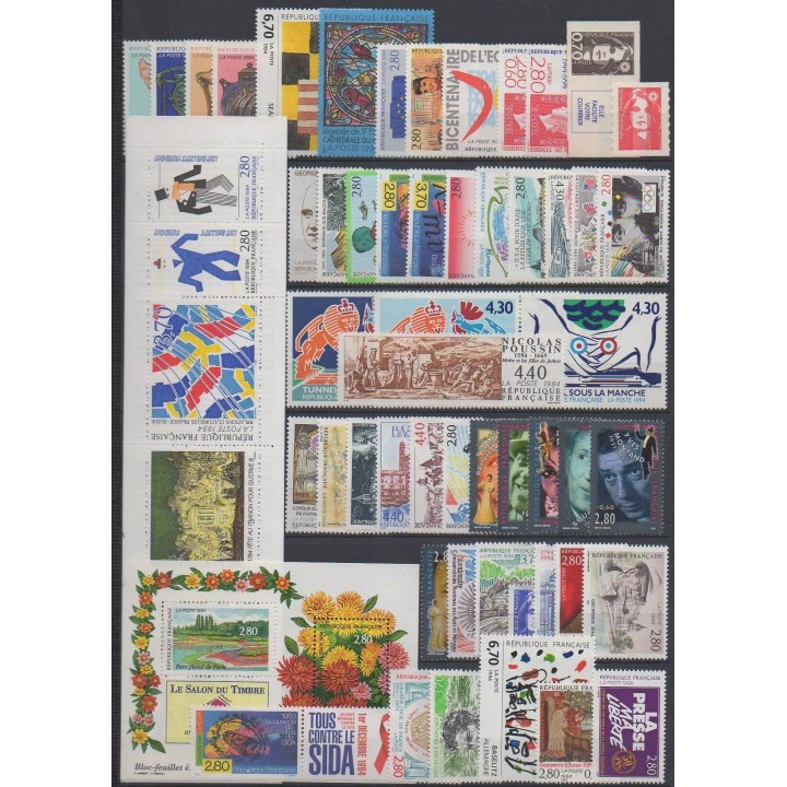 Acheter les timbres et le bloc-feuillet de France  de l'année 1994 (No 2854/2917 - BF16).