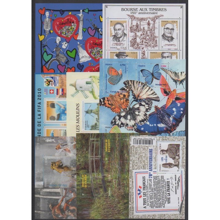 Buy the stamps and the 14 souvenir sheets of France of the year 2010 (Nb 4431/4527 - BF129/BF130).