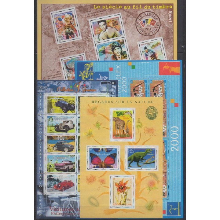 Buy the stamps and the 7 souvenir sheets of France of the year 2000 (Nb 3294/3366 - BF27/BF32).
