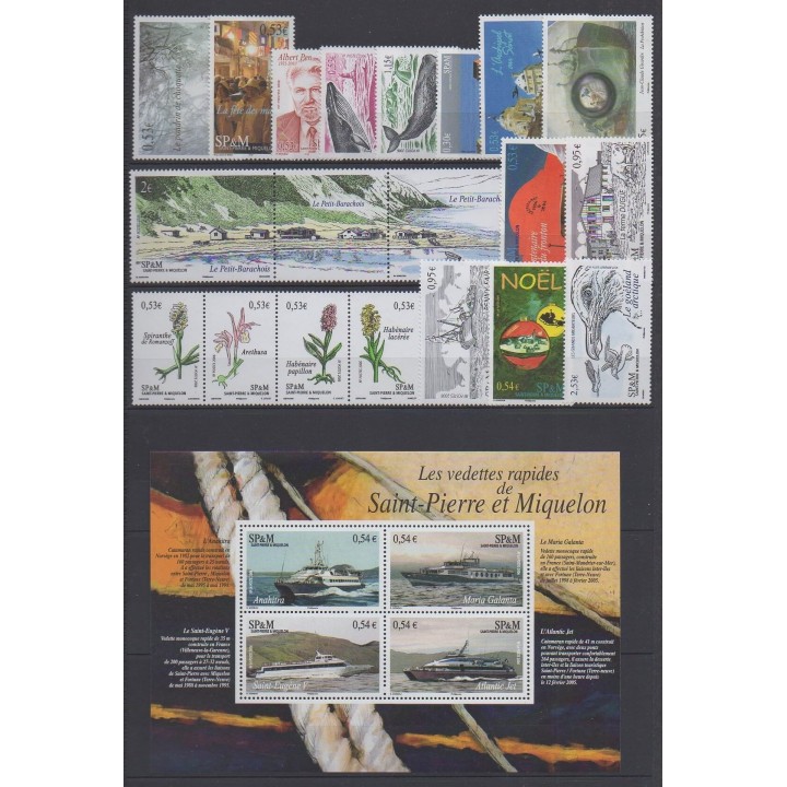 Acheter les timbres et le bloc-feuillet de Saint-Pierre et Miquelon de l'année 2006 (No 860/881 - BF11 - PA86).