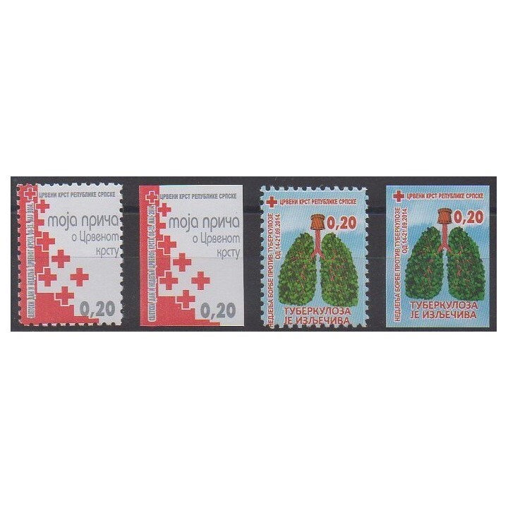 Acheter cette série de timbres de Bosnie-Herzégovine République Serbe de l'année 2014 (No TB37/38-TB37a/38a).