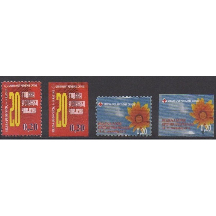 Buy this set of stamps of Bosnia and Herzegovina of the year 2012 (Nb TB33/34-TB33a/34a).