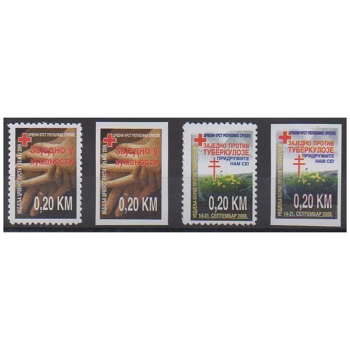 Buy this set of stamps of Bosnia and Herzegovina of the year 2008 (Nb TB25/26-TB25a/26a).