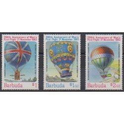 Barbuda - 1983 - Nb 623/625 - Hot-air balloons - Airships